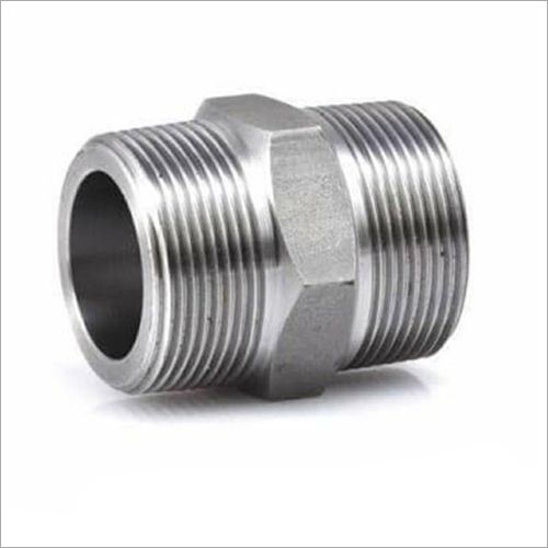 Round Polished Stainless Steel SS Hex Nipple, For Pipe Fitting Industrial Use, Size : Customised