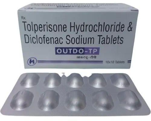 Tolperisone Hydrochloride and Diclofenac Sodium Tablets, Packaging Type : Alu Alu