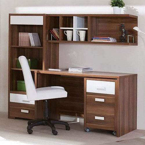 Polished Plain Wood Study Table, Color : Brown