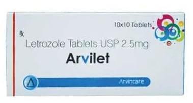 Arvilet 2.5mg Tablets, Packaging Type : Blister