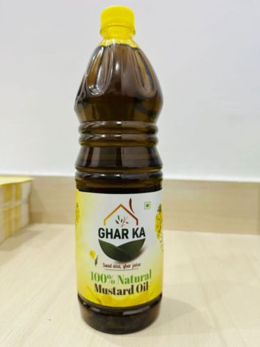 Ghar Ka Liquid Natural 1Ltr Mustard Oil, For Cooking, Certification : FSSAI Certified