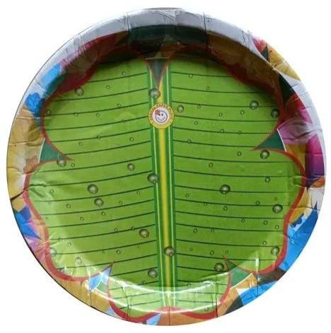 Round Disposable Green Corrugated Paper Plates, For Event, Party, Size : 12 Inch