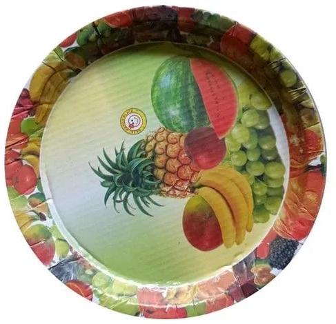 Disposable Round Printed Paper Plates, For Event, Party, Size : Standard