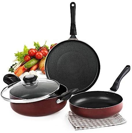 Coated Aluminum Nonstick Cookware Set, Capacity : 5-10ltr