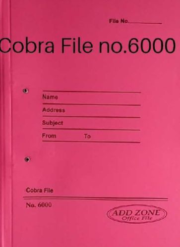 Pink Rectangle Paper Board No. 6000 Cobra File, For Office, School, Size : A4