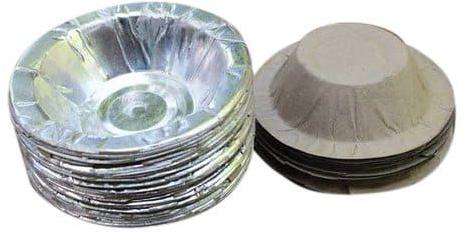 Round Disposable Silver Paper Bowl, For Catering, Size : All Size