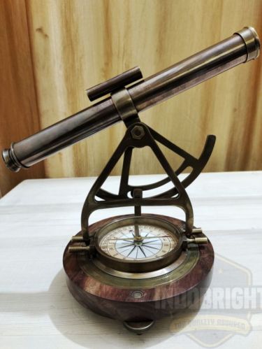 2 Solid Brass Wood Telescope Alidade, Size : 9.5 Inches