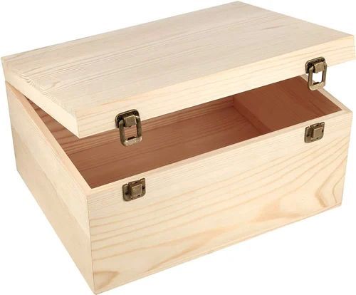 Rectangular Wooden Storage Box, For Application, Color : Light Brown