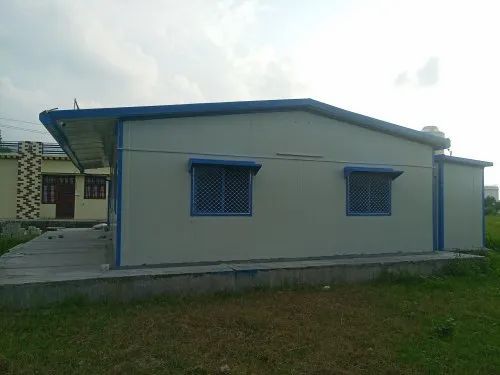 White Blue PUF Insulated Panel Building