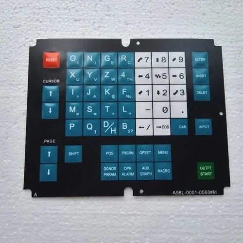 Black Rectangular PVC Fanuc Membrane Keypad, For Industrial, Size : 9 Inch