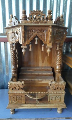 Polished Carved Wooden Temple, Feature : Attractive Designs, Termite Proof