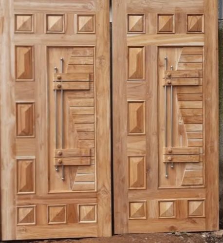 Polished Carved Swing Wooden Door, Color : Brown