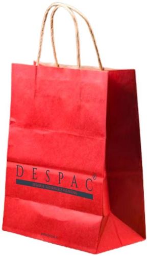 Red Printed Twisted Handle Paper Carry Bag