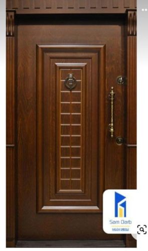 Plain African Teak Wood Door, Color : Brown