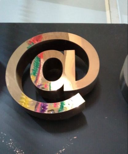 Stainless Steel Metal Letter Sign, Color : Golden