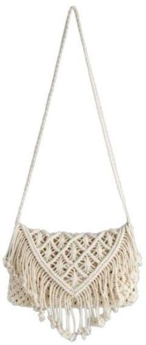 Creamy Macrame Tote Bag, For Office Use, Collage Use, Gender : Female