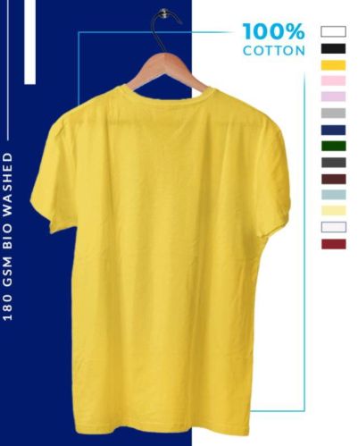 Multicolor Half Sleeves Mens Cotton Round Neck T-Shirts, Packaging Type : Single Peice