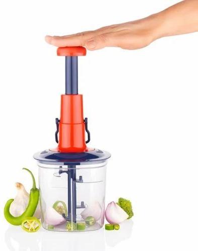 Black 1100ml Multicolor Plastic Push Chopper