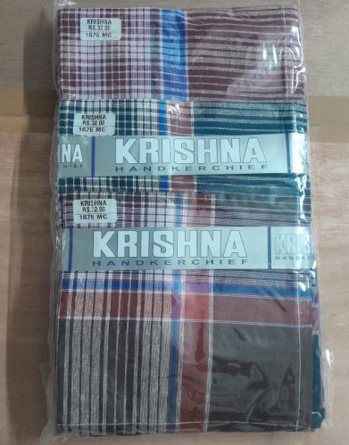 CredoApparels Cotton Checkered Handkerchiefs, Size : Standard