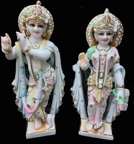 15 Inch Marble Radha Krishna Statue, Size : 15inch