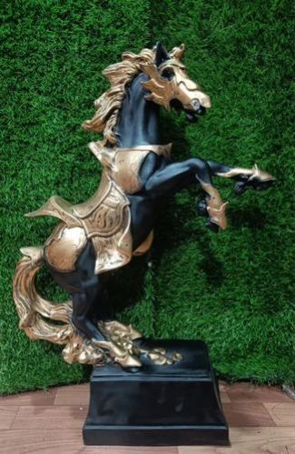 Black 22 Inch Resin Horse Sculpture, Feature : Fine Finishing, Light Weight, Perfect Shape