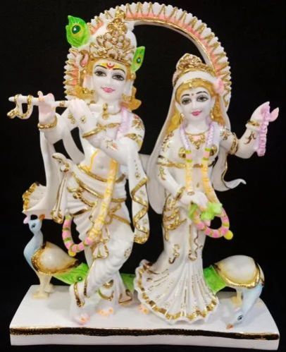 Marble Radha Krishna Jugal Jodi Statue, Size : 18 Inch