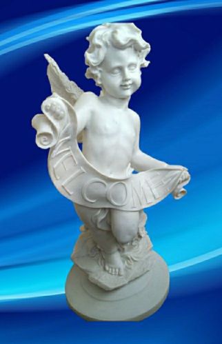 White Polished Marble Welcome Boy Status, Size : 2 Feet