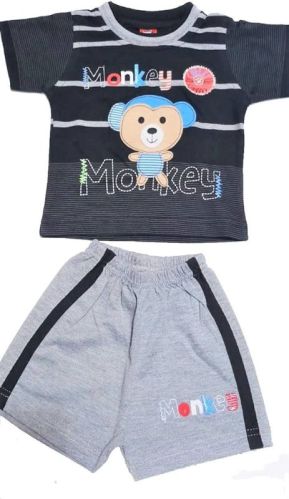 Cotton Boys Tshirt and Nicker Set, Occasion : Casual Wear