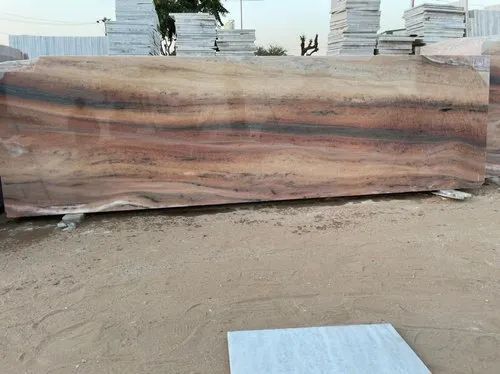 Non Polished Makrana Pink Marble Slab, Pattern : Plain