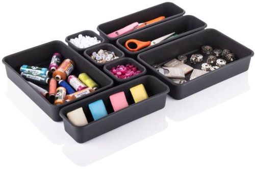 Black Rectangular Polished Plastic Tailoring Material Organizer