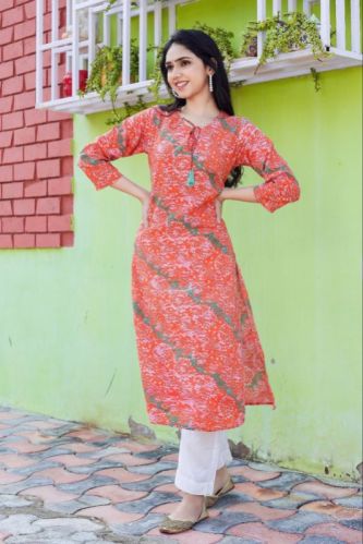 Printed Cotton Ladies Casual Kurti Set, Size : M, XL, XXL