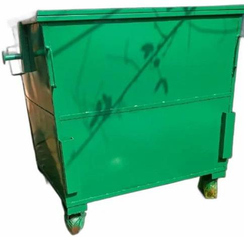 Green 800L Mild Steel Garbage Container, For Industrial, Dimension : 1380 X 935 X 1280mm