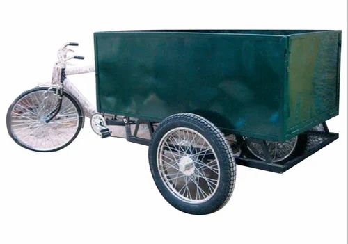 Green Tubed Mild Steel Corporation Garbage Cycle Rickshaw
