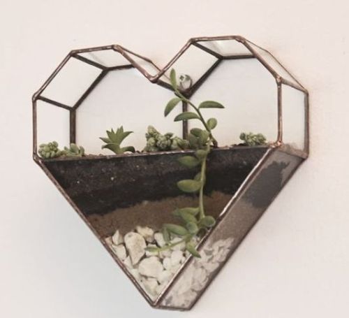 Heart Wall Mounted Glass Terrarium, For Decoration, Size : Standard