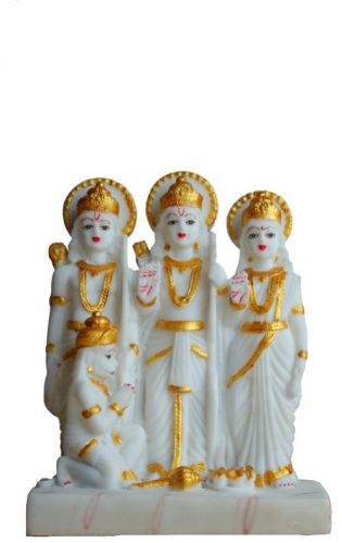 White Marble RAM Darbar Statue, For Temple, Office, Home, Gifting, Pattern : Plain