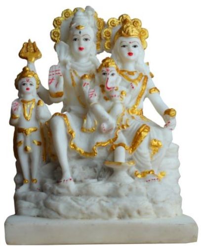 White Marble Shiv Parivar Statue, For Religious Purpose