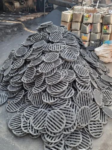 Round Cast Iron Grate, For Industrial, Color : Black