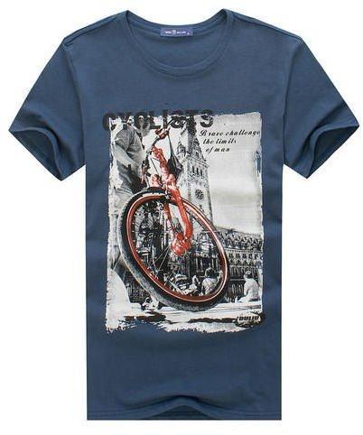 Half Sleeve Cotton Mens Printed T Shirt, Feature : Breathable, Casual Wear