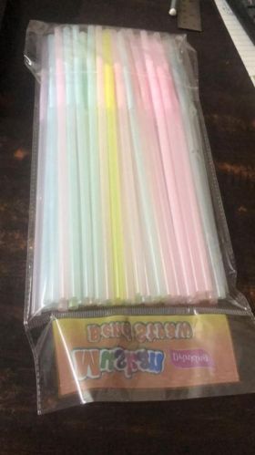 Multicolor Bend Plastic Drinking Straw, Feature : Colorful Pattern