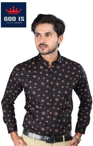 Printed Pure Cotton Men Shirts, Size : XXL, XL, L
