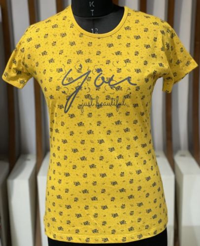 All Over Round Neck Print T Shirts For Women