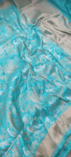 Pure Katan Silk Saree Hand Weaved In Parsi Gara Pattern