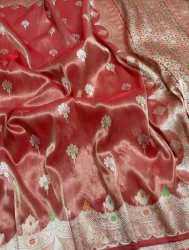 Katan Pure Kora Tissue Meena Booty Jandloom Saree