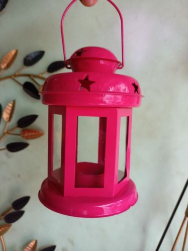 Red Iron Decorative Lantern, For Lighting, Style : Handmade