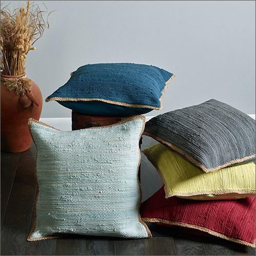 Cotton Plain Soft Handwoven Cushion, Size : Standard