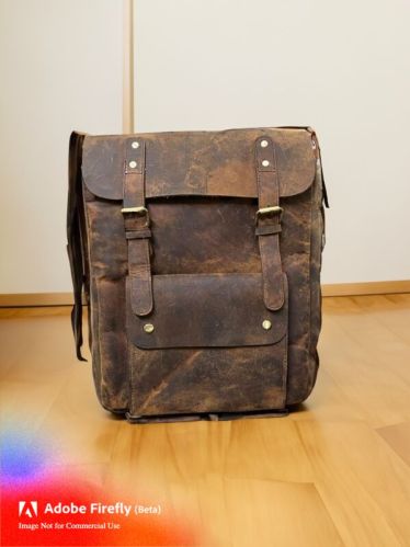 Leather Backpack, For College, Office, School, Travel