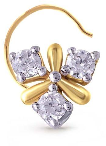 Enchanting Caduceus Diamond Nose Pin