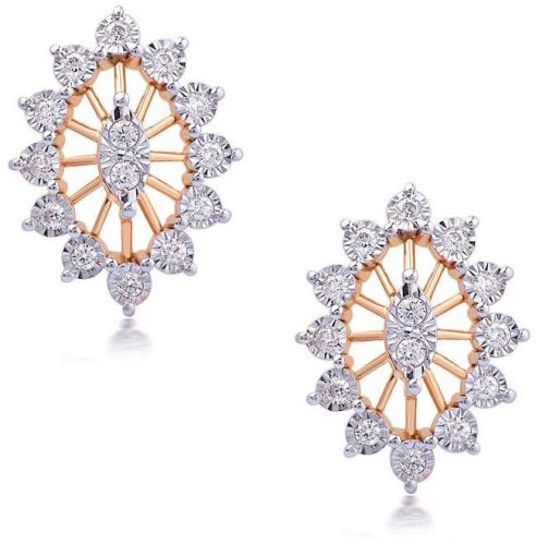 Round Gold Marvelous Glow Diamond Earrings