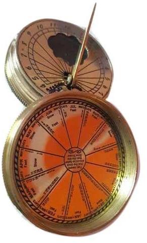 Polished Analog Brass Poem Compass, For Promotional Work, Direction Tracking, Ship, Packaging Type : Box