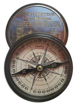 Brass Polished Analog Poem Compass, For Promotional Work, Direction Tracking, Ship, Packaging Type : Box